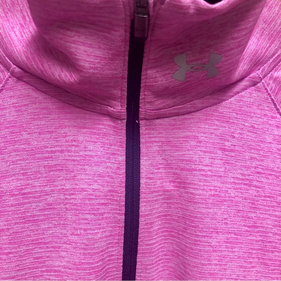 Under Armour Half Zip Top Small Pullover HeatGear Pink Blue Athletic Sporty - Picture 5 of 14